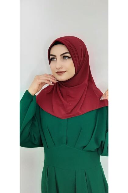 Takmatik Practical Scarf - Suitable for Hajj, Umrah, and Daily Use - Non-See-Through, Burgundy Color
