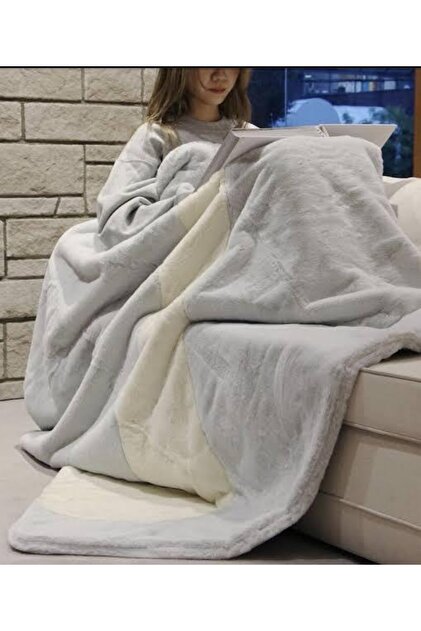 Nike -sportswear Blanket-faux-fur-swoosh-gri-battaniye-do3793