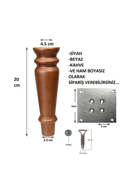 Ahşap Koltuk Ayağı - Sehpa Ayağı - Baza Ayağı- Mobilya Ayağı -ahşap Ayak