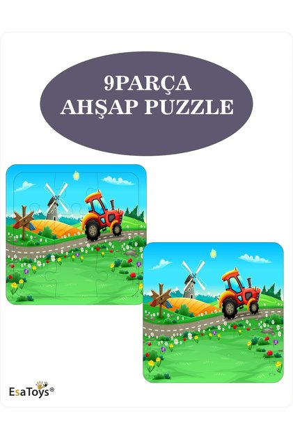 Ahşap Çocuk Puzzle 9 Parçalı