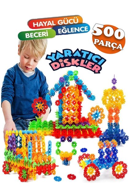 500 Parça Kilitli Diskler Eğitici Oyuncak Seti Vakum Molekül