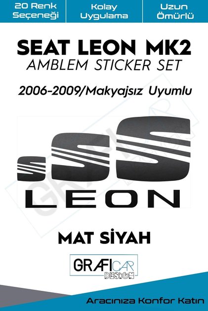 Seat Leon Mk2 Emblem Covering Sticker Set 2006-2009 / Without Make-up