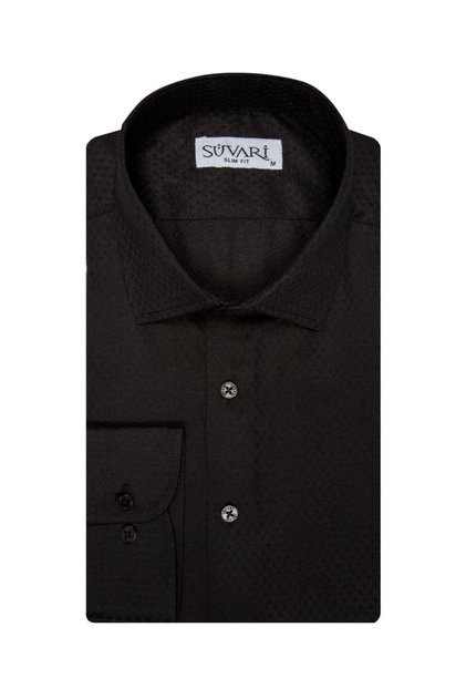 Antibacterial Slim Fit Dobby Patterned Men's Shirt