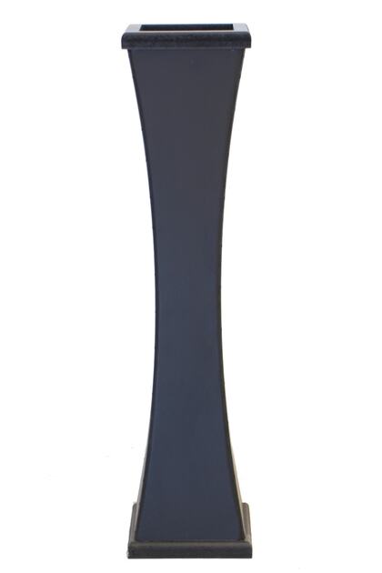 Siyah İnce Belli Ahşap Vazo 60 cm