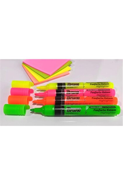 Brons Doldurulabilir Fosforlu Kalem 4 Renk Set - 3