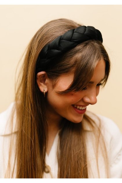 Schwarze Satin-Strickkrone