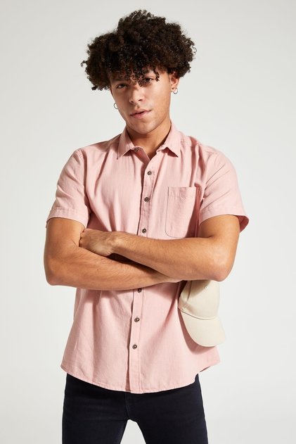 Slim Fit Basic Short Sleeve Shirt