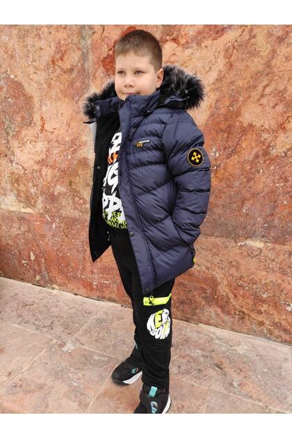 7-16 Years Old Fleece Thick Hooded Boy's Coat