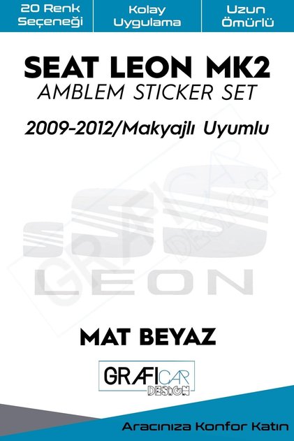 Seat Leon Mk2 Emblem Covering Sticker Set 2009-2012/ Make-up