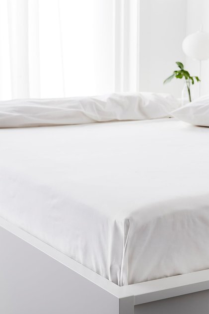 Single Cotton Polyester White Bed Sheet 160X240 cm Without Elastic