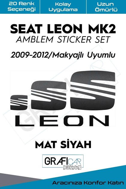 Seat Leon Mk2 Emblem Covering Sticker Set 2009-2012/ Make-up