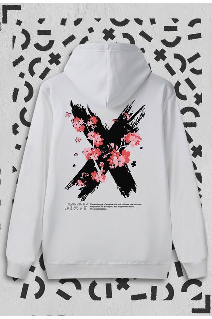 X Flowers Printed Hooded Sweatshirt