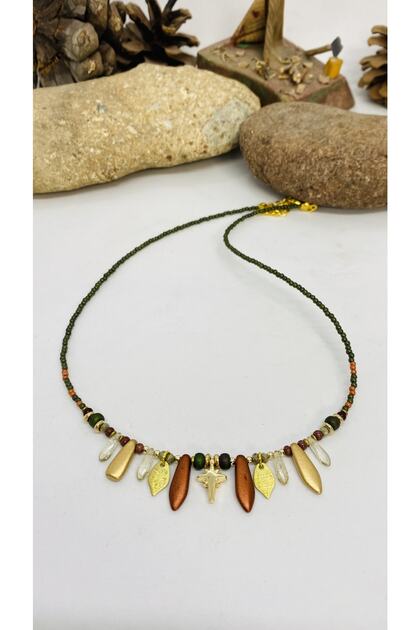 Handmade Ethnic Brass Women's Necklace with Apparatus