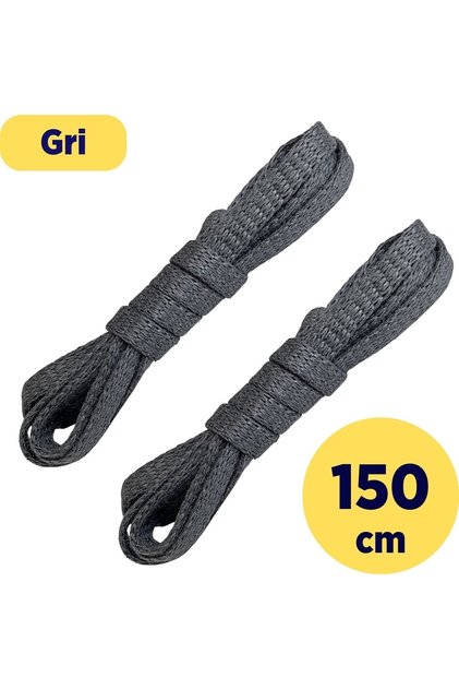 150 Cm Gray Flat Waxed Laces, Cotton Knitted Boots Shoelaces