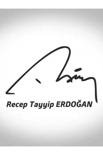 Recep Tayyip Erdogan Unterschrift Wandtattoo – 40 X 25 Cm, Selbstklebend