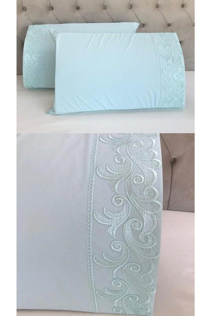 Ivy French Laced Nile Green 2-Piece Pillow Case 50&70