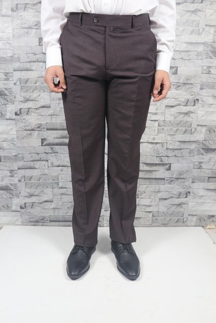 Men's Classic Cut Fabric Trousers Brown
