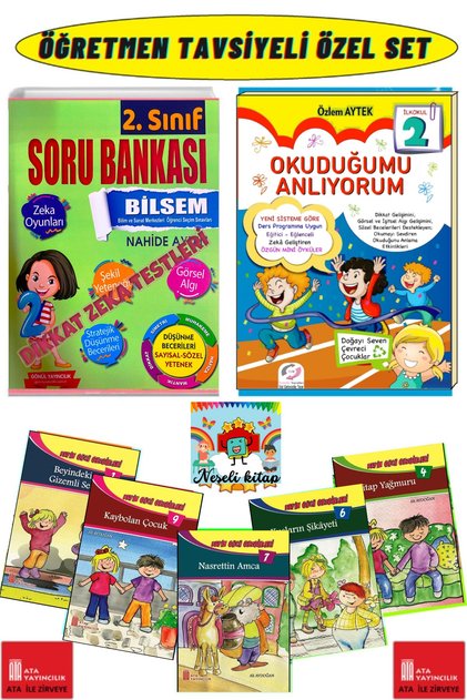 2Nd Grade Attention Intelligence Tests + okuyorum Anlıyorum + Set of 5 Stories for Children to Read with Pleasure