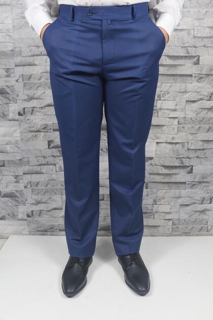 Men's Classic Cut Fabric Trousers Blue