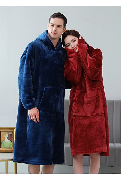 Mulberry 2 Li Wellsoft Kapşonlu Giyilebilir Tv Battaniyesi Unisex