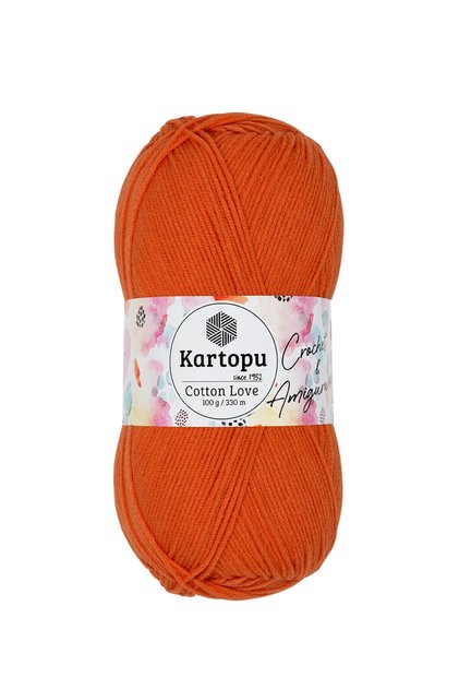 Cotton Love Orange K201 Amigurumi Cotton Hand Knitting Yarn 100 Gr