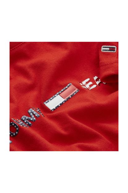 Tommy Hilfiger Kadın Kırmızı T-Shirt Tjw Amerıcana Logo Tee DW0DW08486XNL - 3