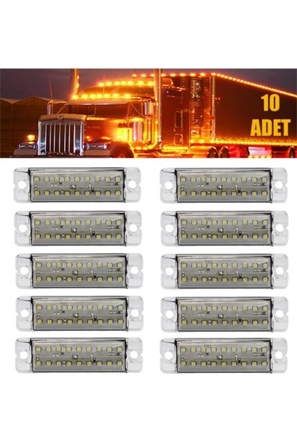 Tır Dorse Kamyon Led Lamba 18 Ledli Beyaz 24 Volt 10 Adet
