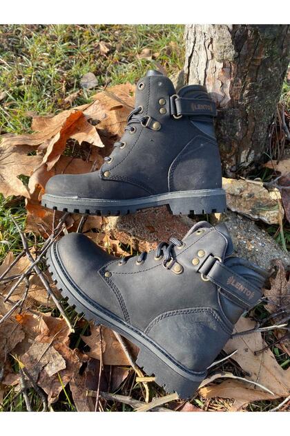 Hakiki Deri Outdoor-trekking Bot Mat Siyah