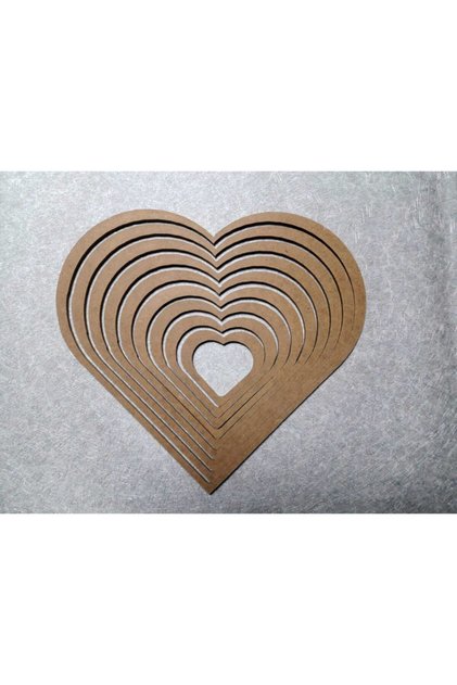 Screwless Heart MDF Pulley 9 Pieces