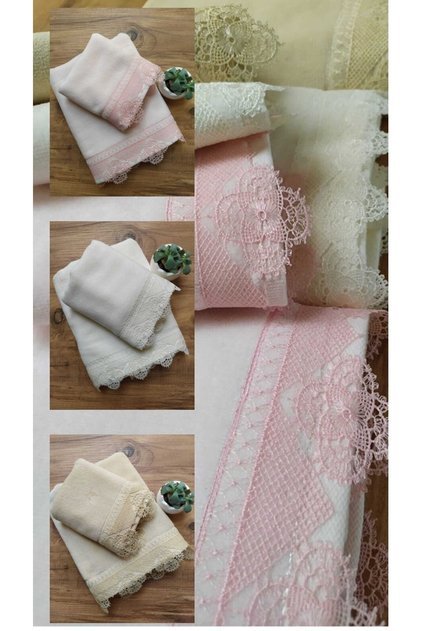 Dowry Ottoman Needle Embroidered Velvet Hand and Face Towel Set Set of 3 50/90cm 30/50cm