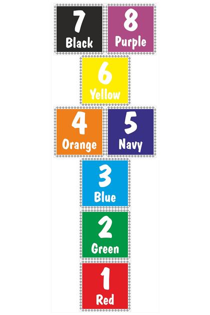 Hopscotch Game Colors Themed 1St Class Vinyl Material (Floor Application - 75X220Cm)