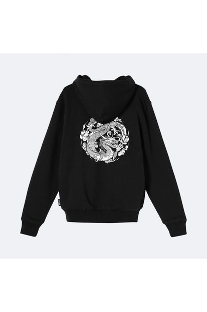 Shout Oversize Chinese White Dragon Unisex Hoodie - 2