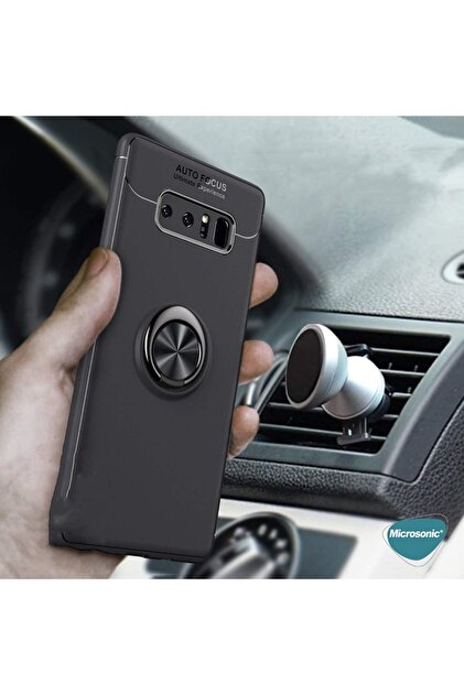 Microsonic Galaxy Note 8 Kılıf Kickstand Ring Holder Lacivert - 3