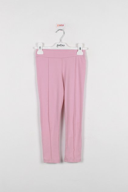 Girl's Pink Front Striped Tights