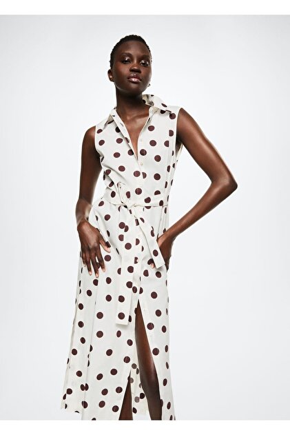 MANGO Polka Dot Cotton Dress- Trendyol