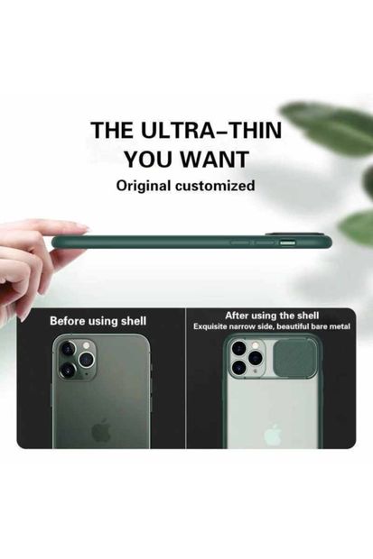 Zengin Çarşım Iphone Xs Max Kamera Lens Korumalı Sürgülü Lüx Kılıf Yeşil - 6