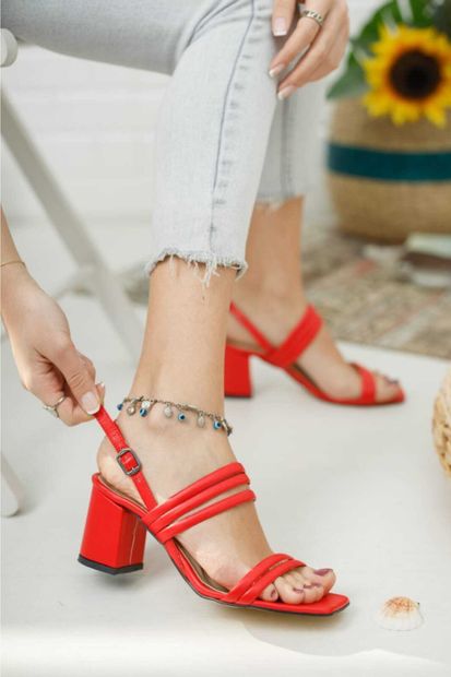 KILINÇ Kadın Kırmızı Biyeli Zenne Ayakkabı - 3