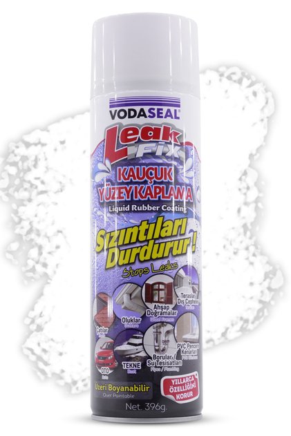 Leak Fix Beyaz Su Yalıtım Spreyi Su Sızdırmaz Sprey Kauçuk Kaplama Sızıntı Durdurur 396gr