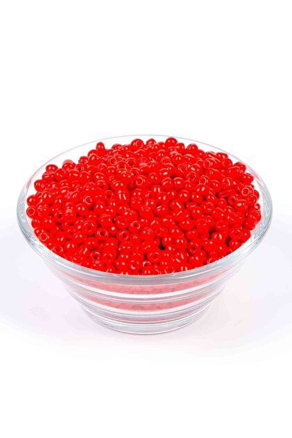 yfhobi 50 Gram - 4 Mm Kırmızı Renk Büyük Boy Kum Boncuk, Takı Yapım Boncuğu, (50 Gram,~ 650-700 Adet) - 2