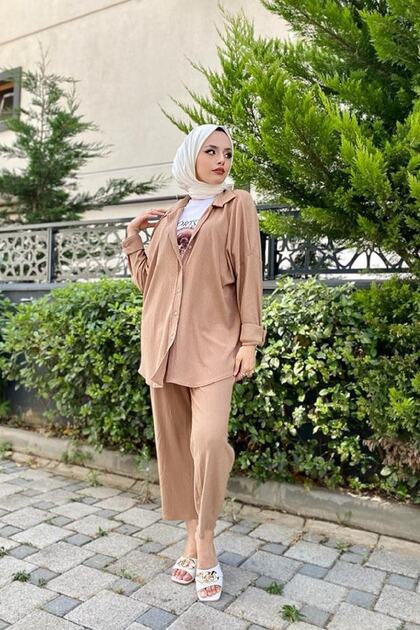 طقم نسائي للمحجبات مع بنطال