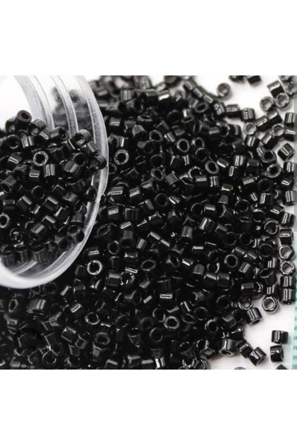 Original Miyuki Delica Beads 11 0 - No 40, Db 10, Glossy Black - 7.5 Grams
