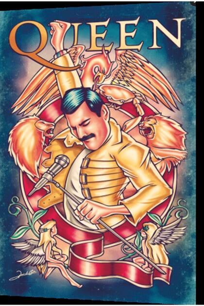 Queen Freddie Mercury Retro Wooden Poster