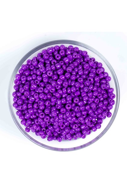 50 Gram - 4 Mm Mor Renk Büyük Boy Kum Boncuk, Takı Yapım Boncuğu, (50 Gram,~ 650-700 Adet)