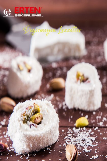 Günlük Sultan Manda Pistachio Turkish Delight with Cream 500 Gr Afyon Lokumu