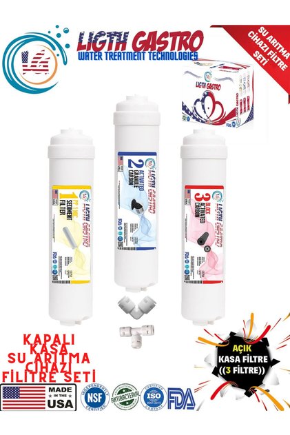 Kapalı Kasa Tüm Su Arıtma Cihazlarına Uygun 3 Lü Ön Filitre Takımı.