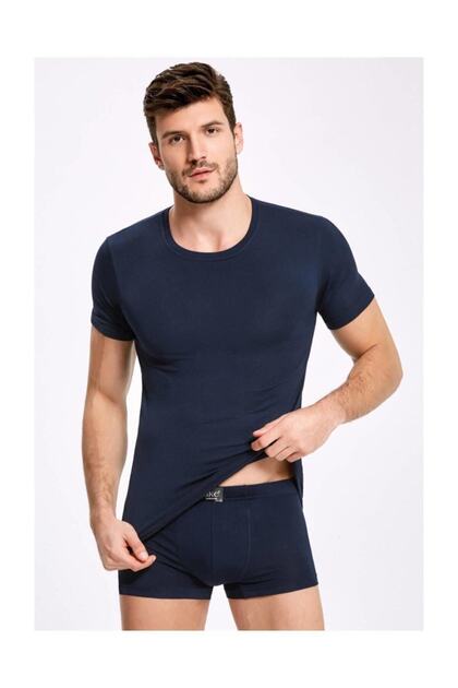 Men's Navy Blue Bamboo Lycra Boxer 12 Pack Principle
