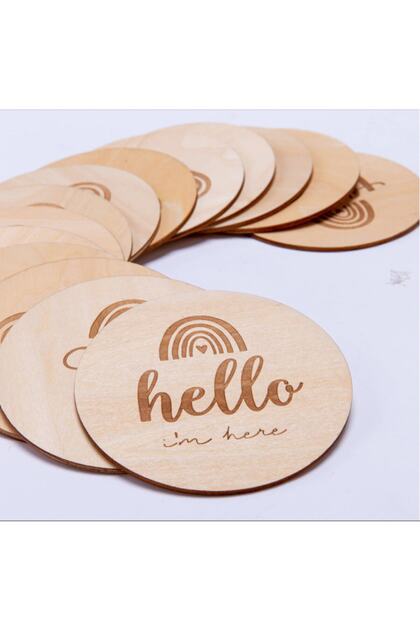 Baby Photo Shoot And Memory Discs English Rainbow Milestone Custom Birch Wood Production