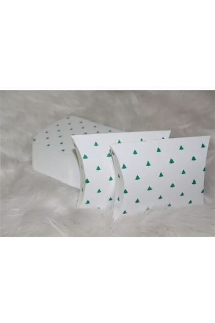 Gift Japanese Pillow Cardboard Green Pine Tree Box 7,2x7,4x1,8cm 15pcs