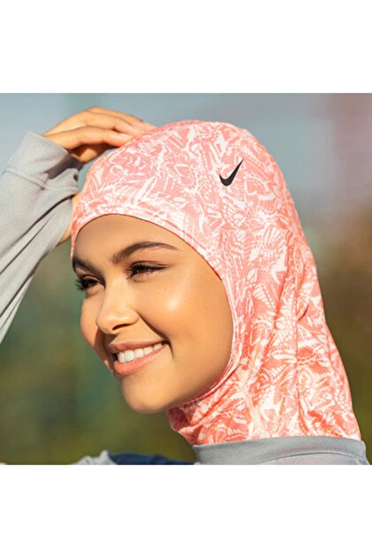 Nike Pro Y Hijab Printed Echo Sporcu Başörtüsü Eşarp Pembe N