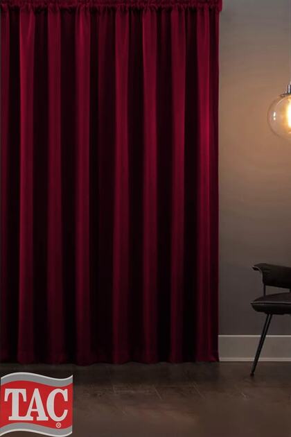 Crown Blackout Light Proof Background Curtain Burgundy Pleatless Plain Blackout Sunshade
